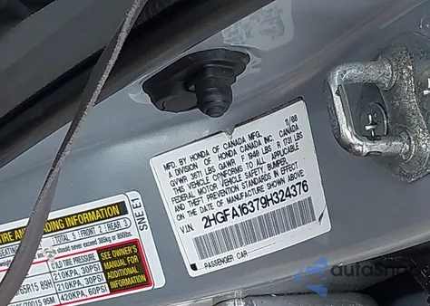 2009 Honda Civic Vp из США, поврежденный, VIN 2HGFA16379H324376